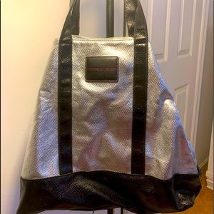Silver Victoria Secret tote bag luggage